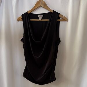 H&M BLACK DRAPE TOP